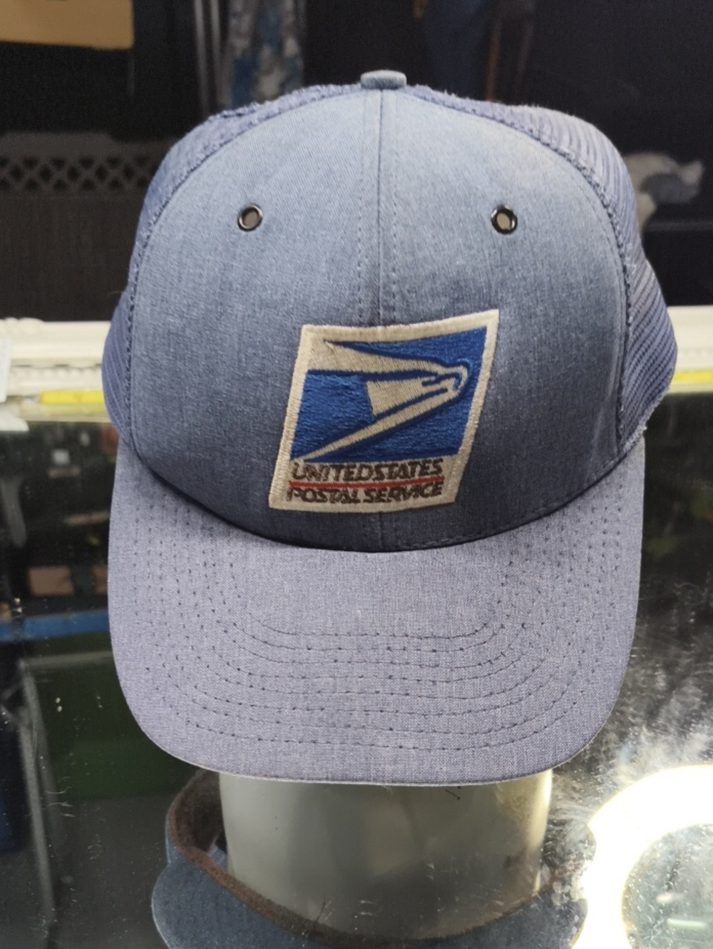 Blue United States Postal Service Mesh Trucker Hat official logo